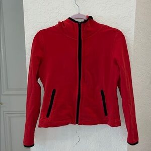 Ferrari Red Black Jacket Sporty Fleece with zip up pockets​